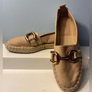 Zara Canvas Tan Colored Loafer w/ Embellishments!!